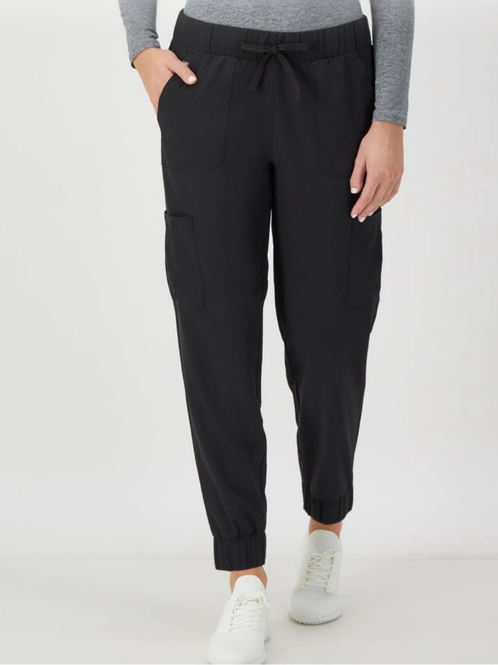 Hanes Comfort Fit Scrub Pants 2XL Black Jogger Cargo Medical Uniform NWT